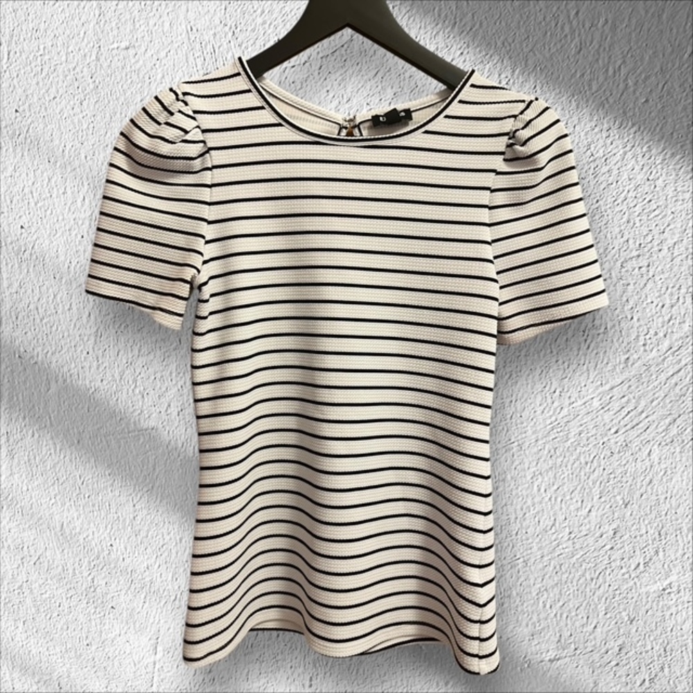 Express Factory Striped Top Black & White